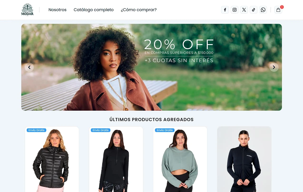 demostración de un cátalogo hecho en miwebly